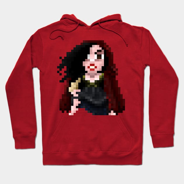 16-Bits Young Woman in the Woods Hoodie by badpun